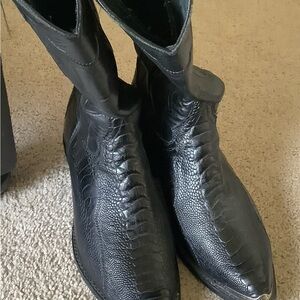 Men's Black Western Leather Boots